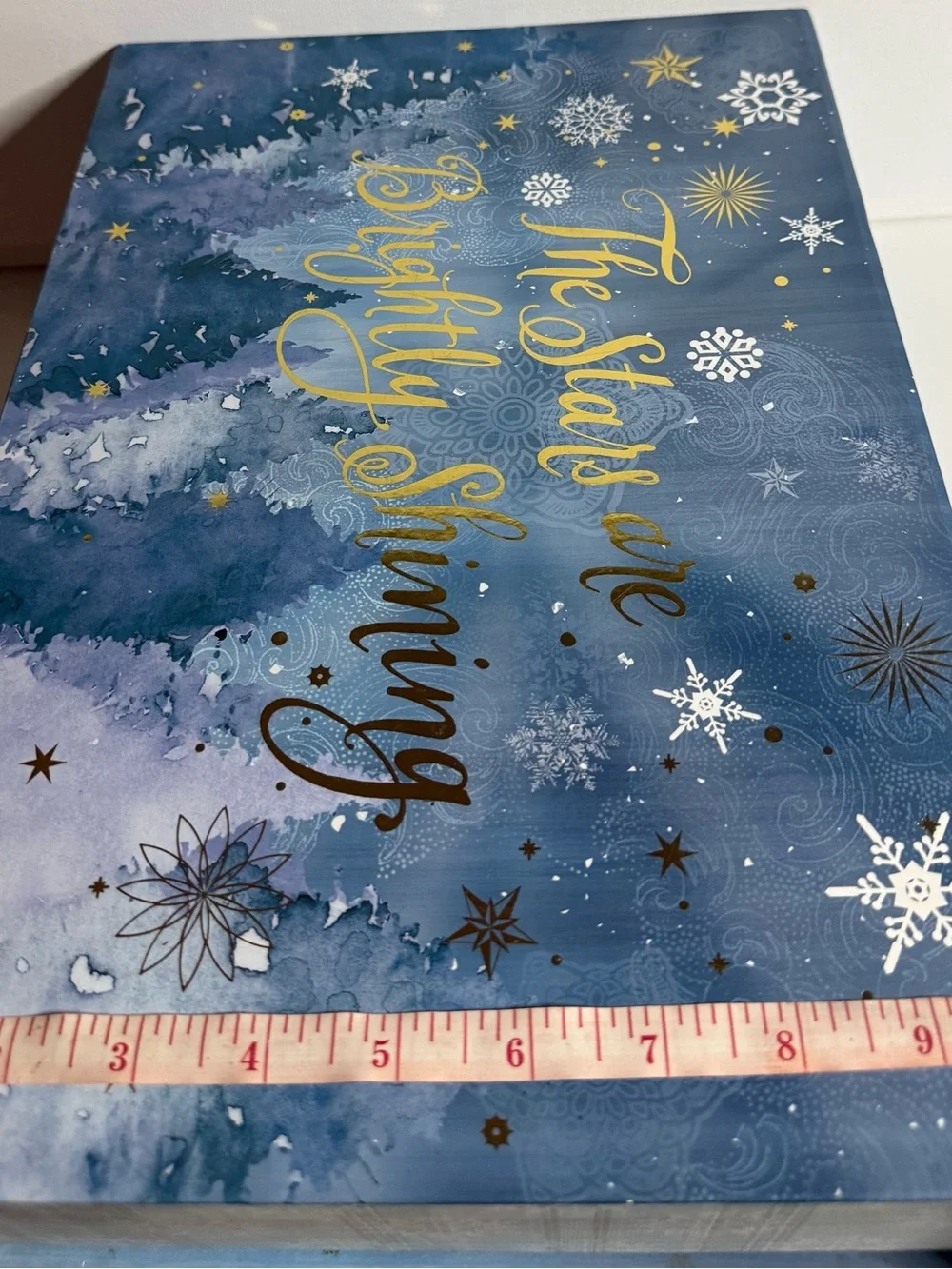 Gift Box “All Is Bright “Blue Holiday with Gold Script
